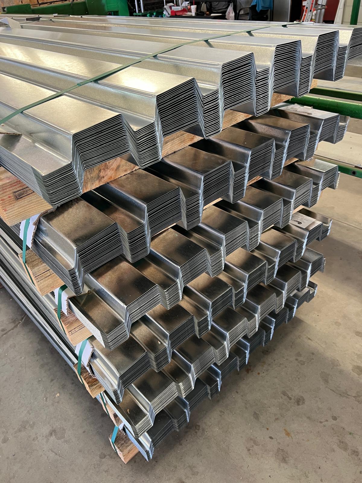 EZ 1.5" ROOF B DECK bundle 2 — structural grade galvanized finish at the ezMetal Houston facility